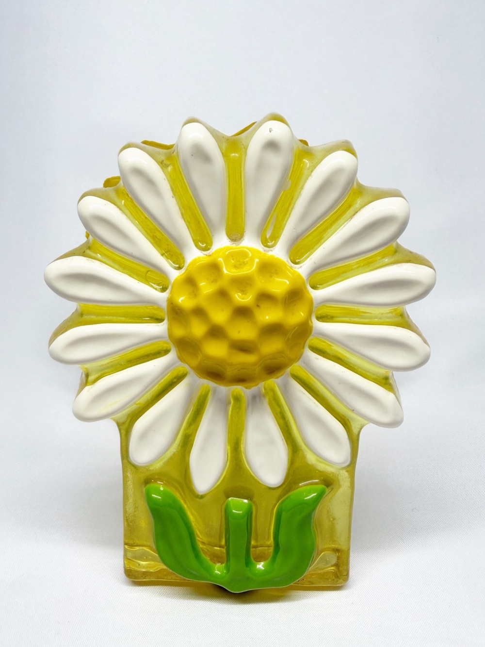 Vintage MCM Crystal Craft Lucite Daisy Floral Napkin Holder